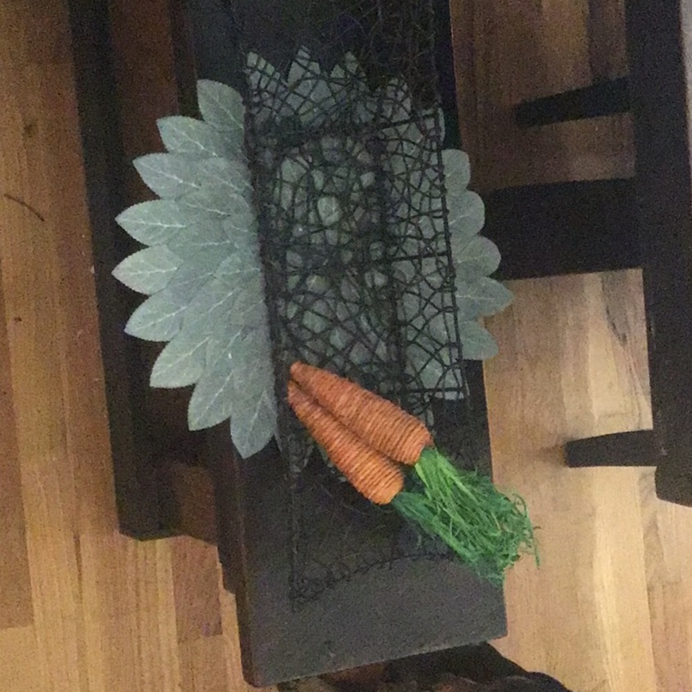 Wire basket with carrot accent piece